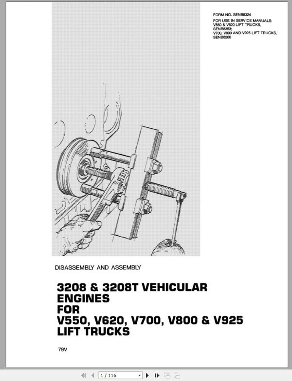 CAT Forklift V265C V300C V330C Spare Parts Manual