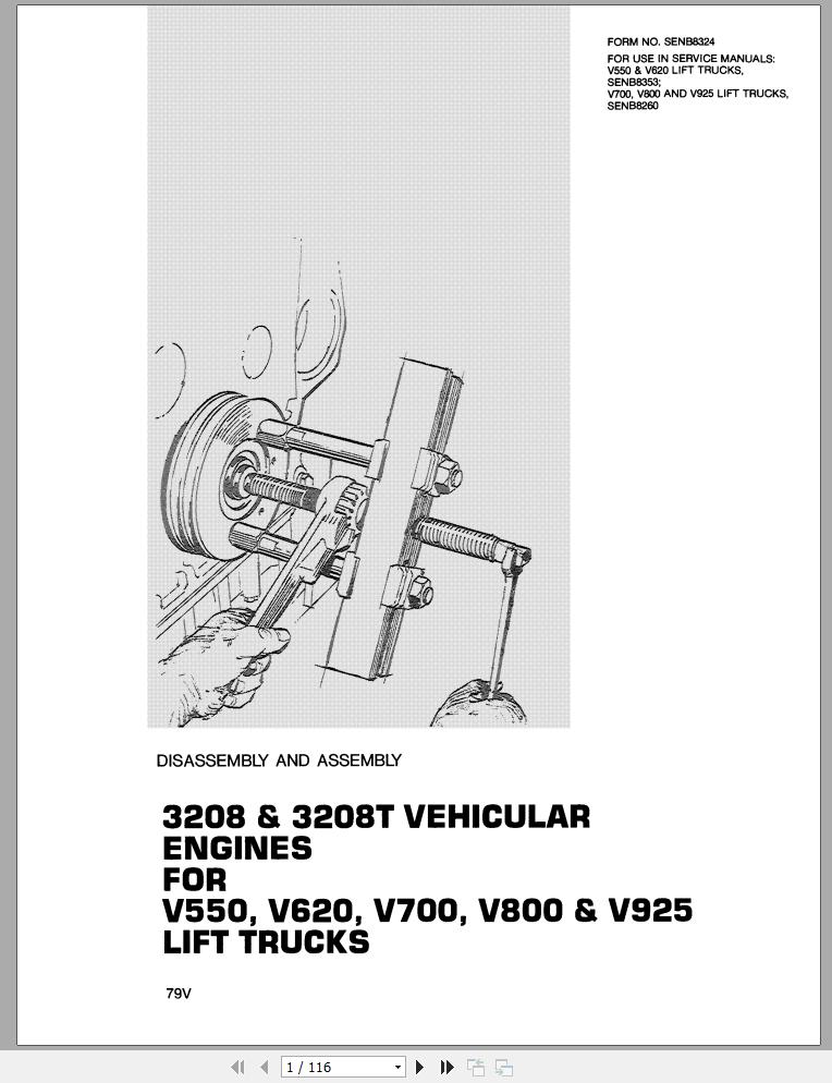 CAT Forklift V265C V300C V330C Spare Parts Manual