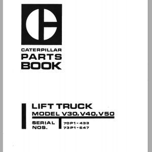 CAT Forklift V30 V40 V50 Spare Parts Manual