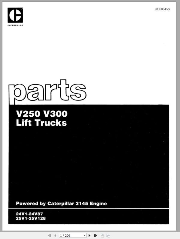 CAT Forklift V300B Operation Maintenance Manual