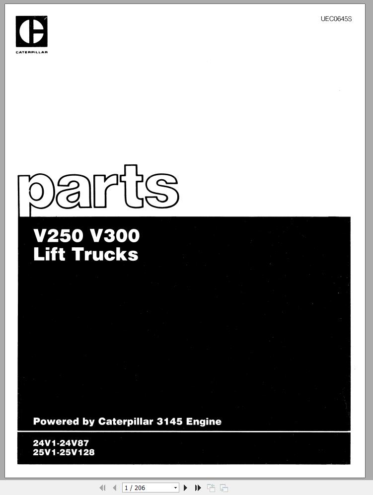 CAT Forklift V300B Operation Maintenance Manual