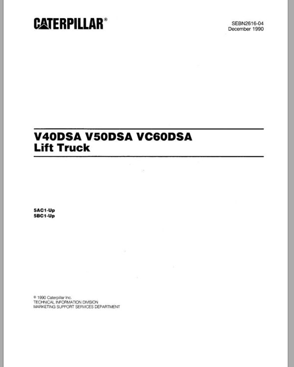 CAT Forklift V40D V50D Spare Parts Manual 1