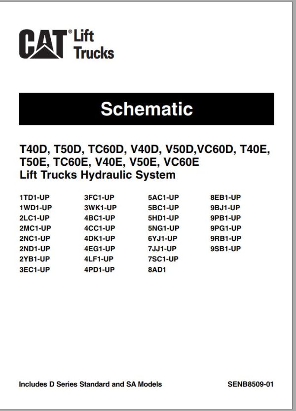CAT Forklift V50D SA Schematic Service Manual 1