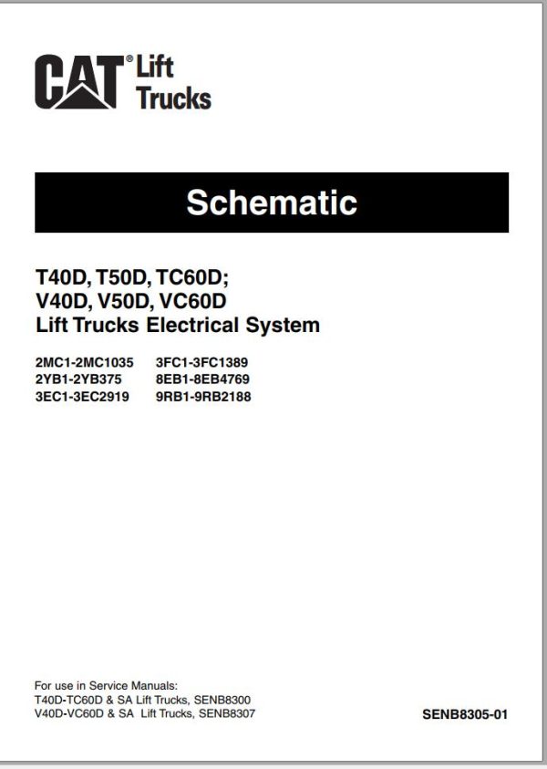 CAT Forklift V50D Schematic Service Manual