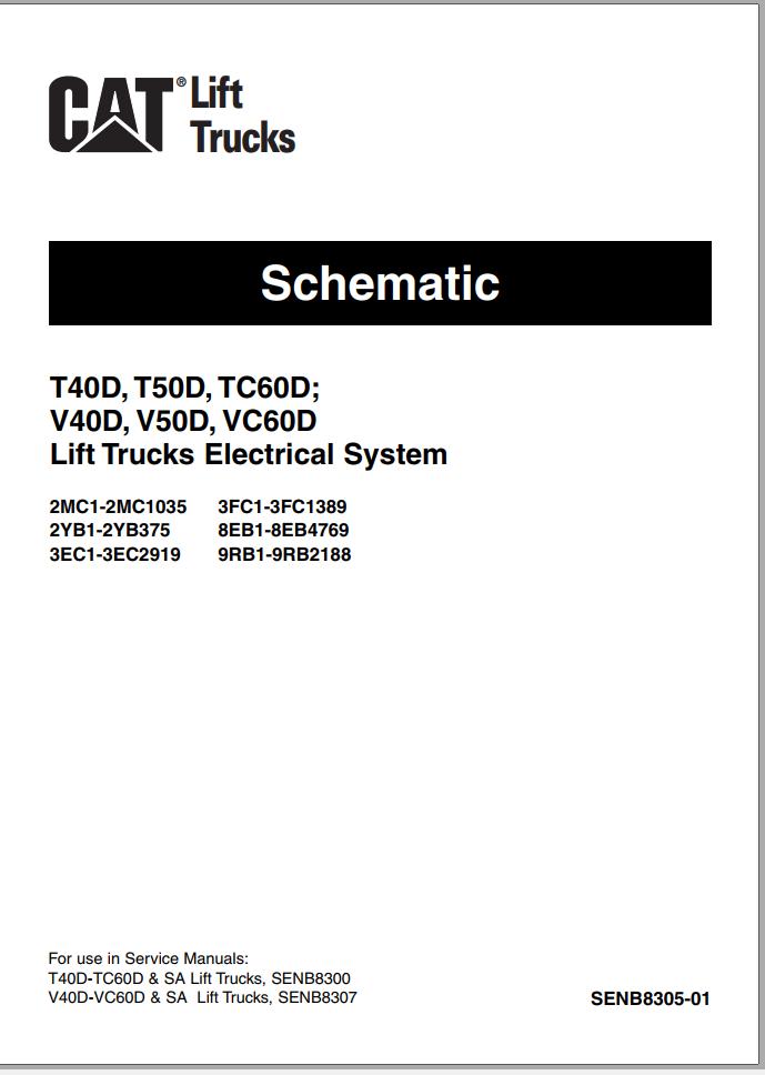 CAT Forklift V50D Schematic Service Manual