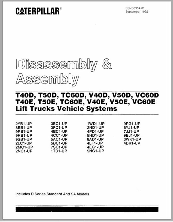 CAT Forklift V50D Schematic Service Manual 1