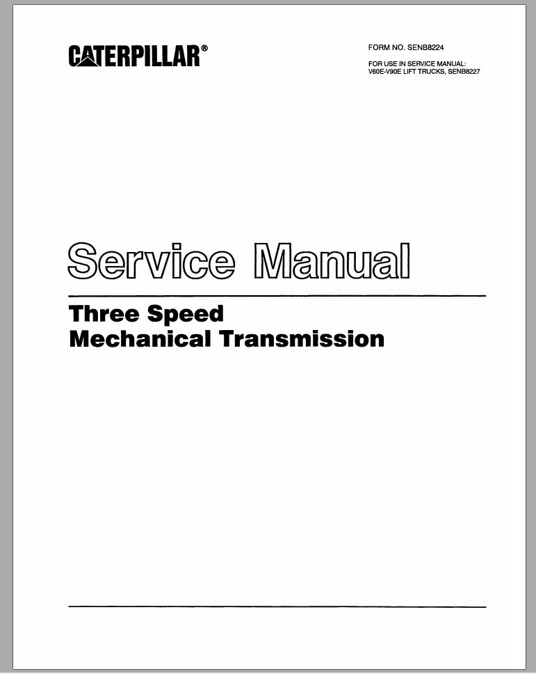 CAT Forklift V60E V70E V80E Service Manual