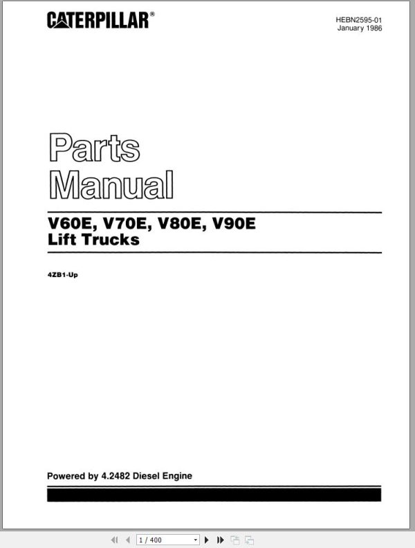 CAT Forklift V90E Spare Parts Manual 1