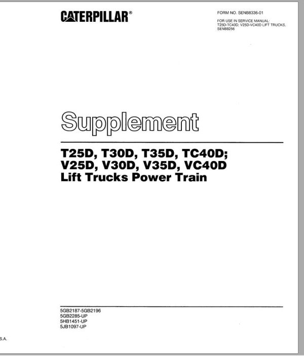 CAT Forklift VC40D Service Manual