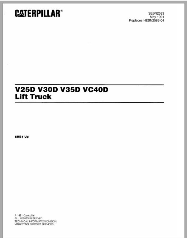 CAT Forklift VC40D Spare Parts Manual