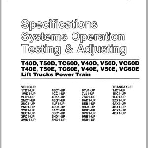 CAT Forklift VC60D SA Service Manual