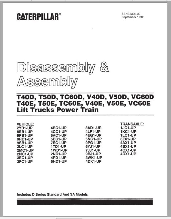 CAT Forklift VC60D Service Manual