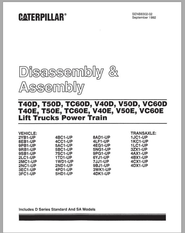 CAT Forklift VC60E Service Manual