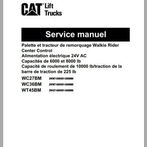 CAT Forklift WC27BM WC36BM Service Operation Maintenance Manual 1