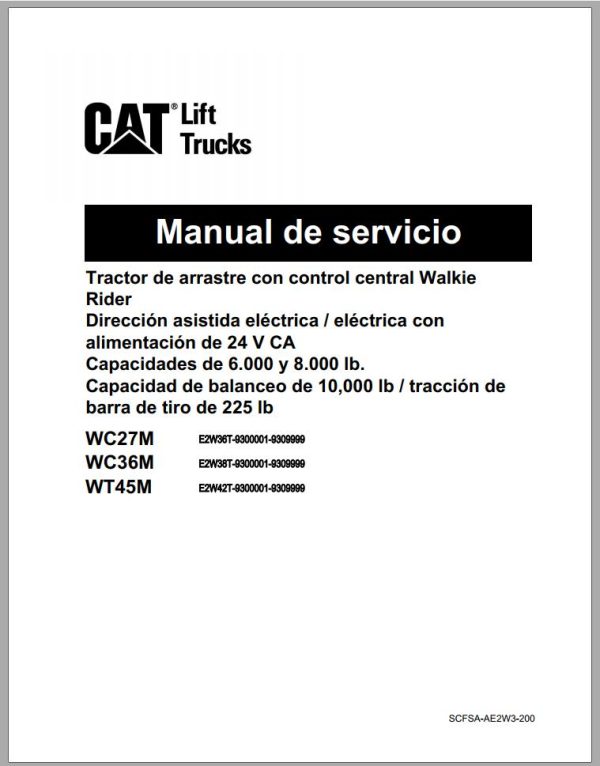 CAT Forklift WC27M Service Operation Maintenance Manual 1