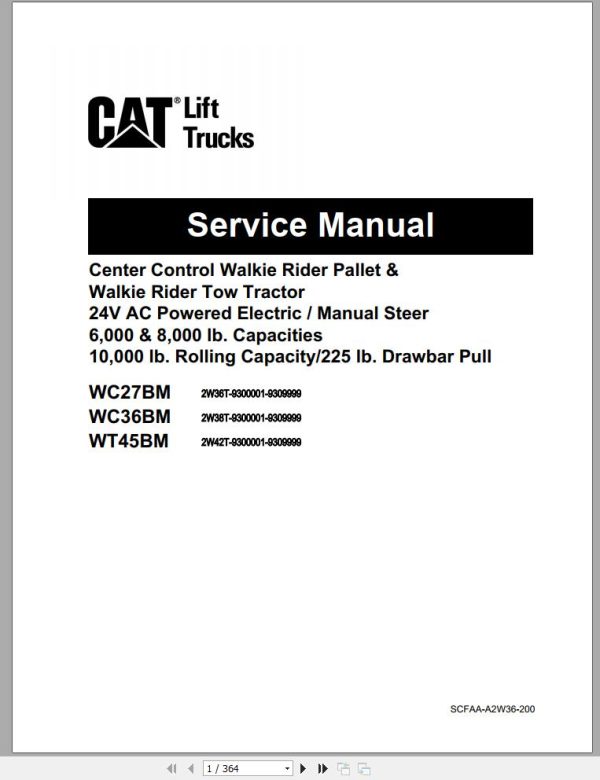 CAT Forklift WC36M Service Manual