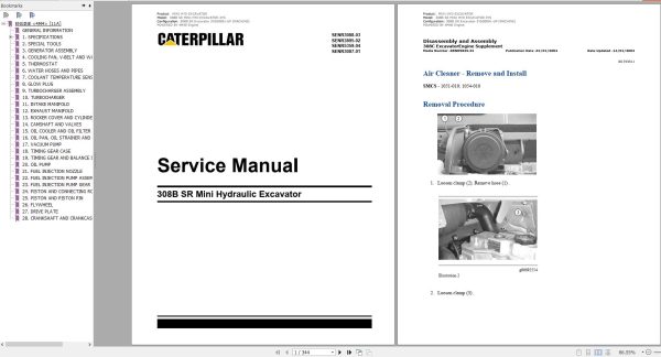 CAT Mini Hydraulic Excavator 308B SR Service Manual 1