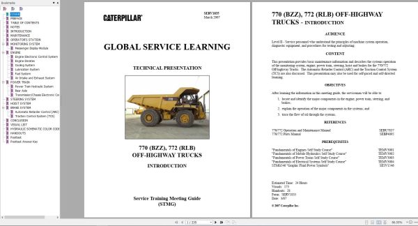 CAT Off Highway Trucks 770 BZZ 772 RLB Global Service Learning Technical Presentation 1