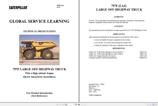 CAT Off Highway Trucks 797F Global Service Learning Technical Presentation 1