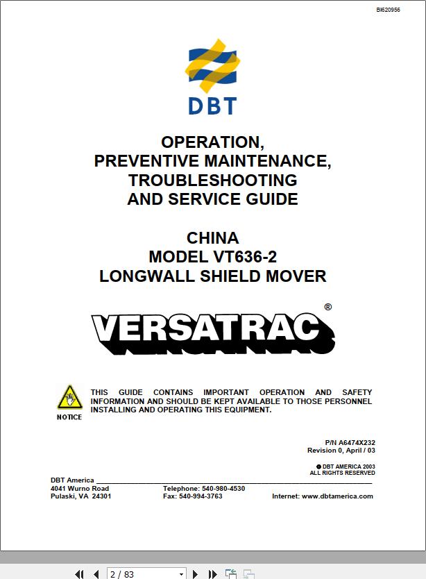 CAT Roof Support Carrier 636 3 SH636 Operation And Maintenance Manual BI620956