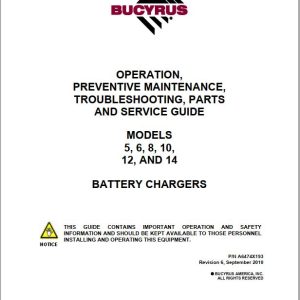 CAT Roof Support Carrier Battery Chargers 5 6 8 10 12 14 Operation And Maintenance Manual BI000829