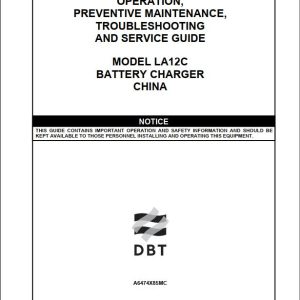 CAT Roof Support Carrier LA12C China Battery Charger Operation And Maintenance Manual BI000850