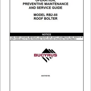 CAT Roof Support Carrier RB220 Roof Bolter Operation And Maintenance Manual BI000820