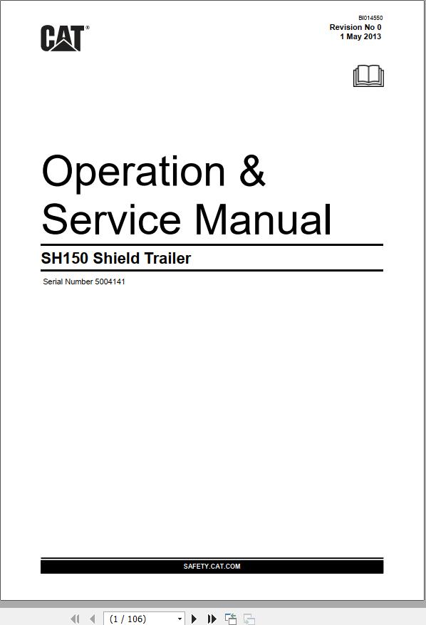 CAT Roof Support Carrier SH150 Operation And Maintenance Manual BI014550 EN ZH