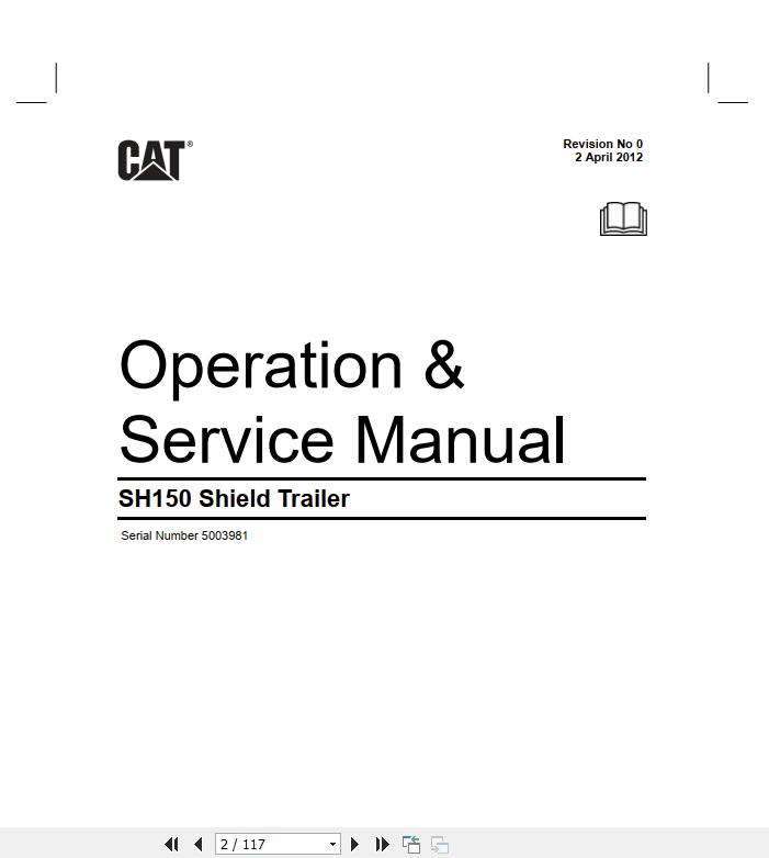 CAT Roof Support Carrier SH150 Shield Trailer Operation And Maintenance Manual BI001904
