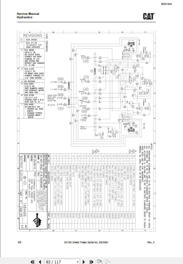 CAT Roof Support Carrier SH150 Shield Trailer Operation And Maintenance Manual BI001904 1