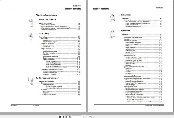 CAT Roof Support Carrier SH620 Mine Power Storage Batteries Operation And Maintenance Manual BI001953 1