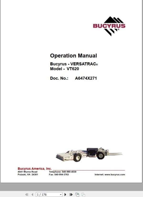 CAT Roof Support Carrier SH620 VT620 Operation And Maintenance Manual BI630062