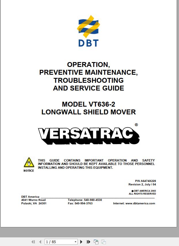 CAT Roof Support Carrier SH630 VT636 2 Battery Charger Operation And Maintenance Manual BI630070