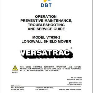CAT Roof Support Carrier SH630 VT636 2 Operation And Maintenance Manual BI630072