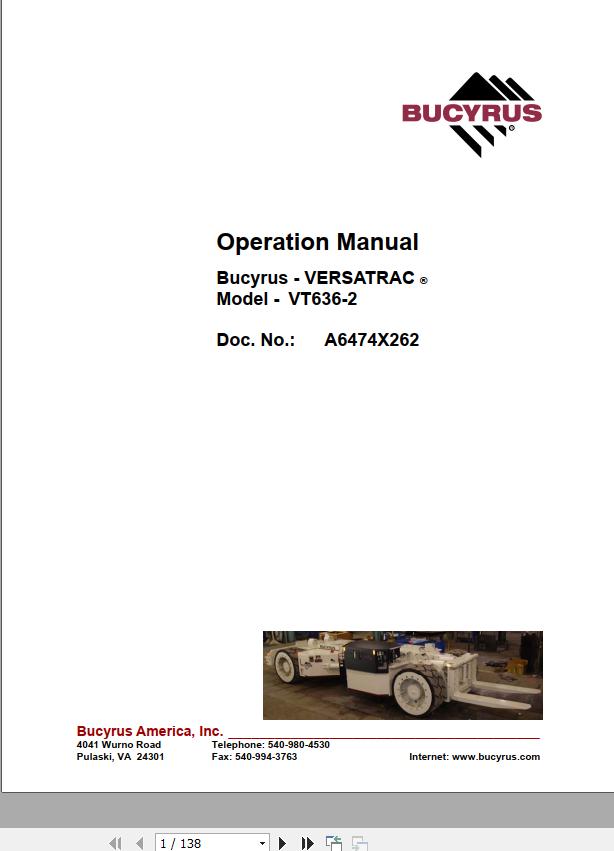 CAT Roof Support Carrier SH630 VT636 2 Operation And Maintenance Manual BI630081
