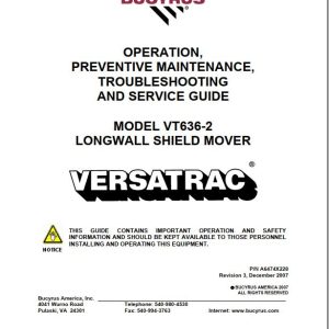 CAT Roof Support Carrier SH630 VT636 2 Operation And Maintenance Manual BI630083