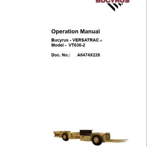 CAT Roof Support Carrier SH630 Versatrac Operation And Maintenance Manual BI000852
