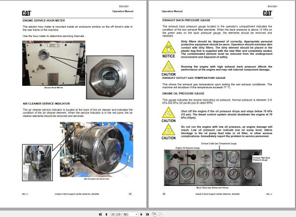CAT Roof Support Carrier SH640 D JE2 Operation And Maintenance Manual EM012881 1