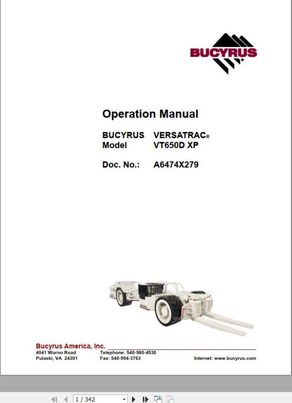 CAT Roof Support Carrier SH650 D VT650D Operation And Maintenance Manual BI630135