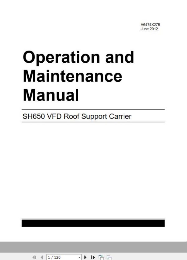 CAT Roof Support Carrier SH650 VFD VT650 AC Battery Charger Operation And Maintenance Manual BI630103