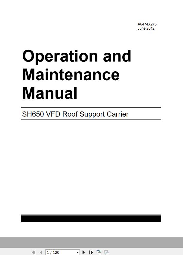 CAT Roof Support Carrier SH650 VFD VT650 AC Battery Charger Operation And Maintenance Manual BI630103