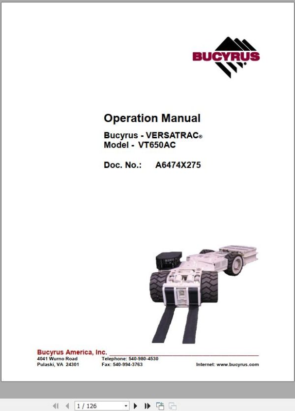 CAT Roof Support Carrier SH650 VFD VT650 AC Operation And Maintenance Manual BI630124