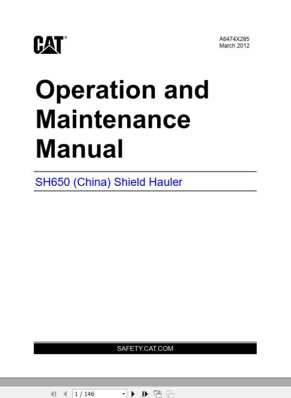 CAT Roof Support Carrier SH650 VFD VT650AC Operation And Maintenance Manual BI631490