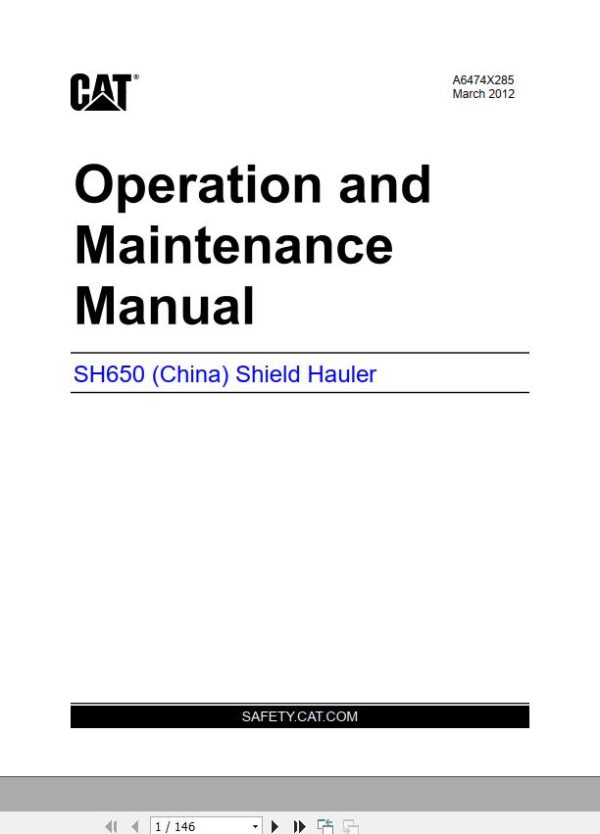 CAT Roof Support Carrier SH650 VFD VT650AC Operation And Maintenance Manual BI631492