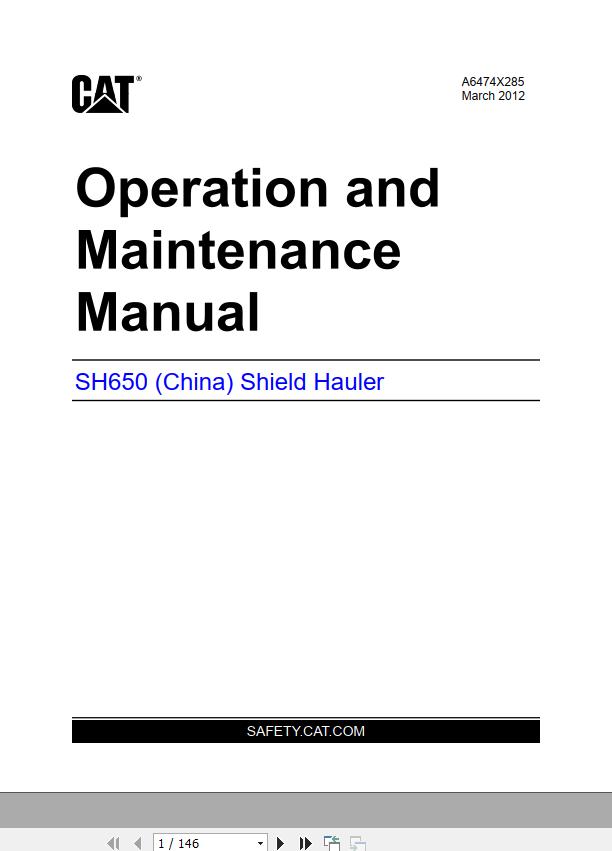 CAT Roof Support Carrier SH650 VFD VT650AC Operation And Maintenance Manual BI631492