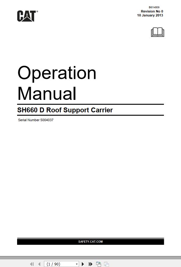 CAT Roof Support Carrier SH660 D Operation Manual BI014509 EN ZH 1