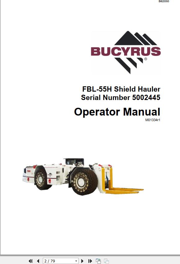 CAT Roof Support Carrier SH660B 55H Shield Hauler Operator Manual BI620093 1