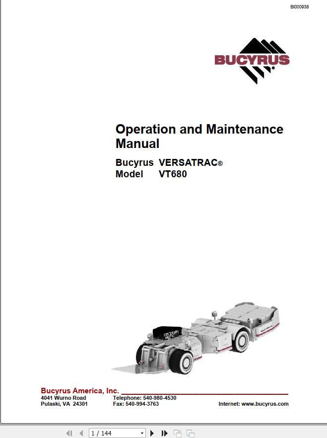 CAT Roof Support Carrier SH680 Operation And Maintenance Manual BI000938