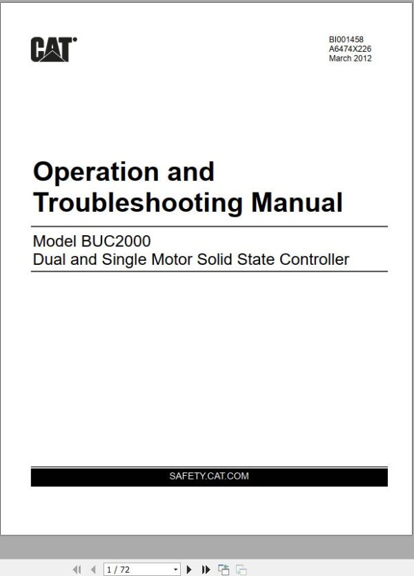 CAT Roof Support Carrier SU488 SU488 L SU488 DM SH650 Operation and Troubleshooting Manual BI001458 1