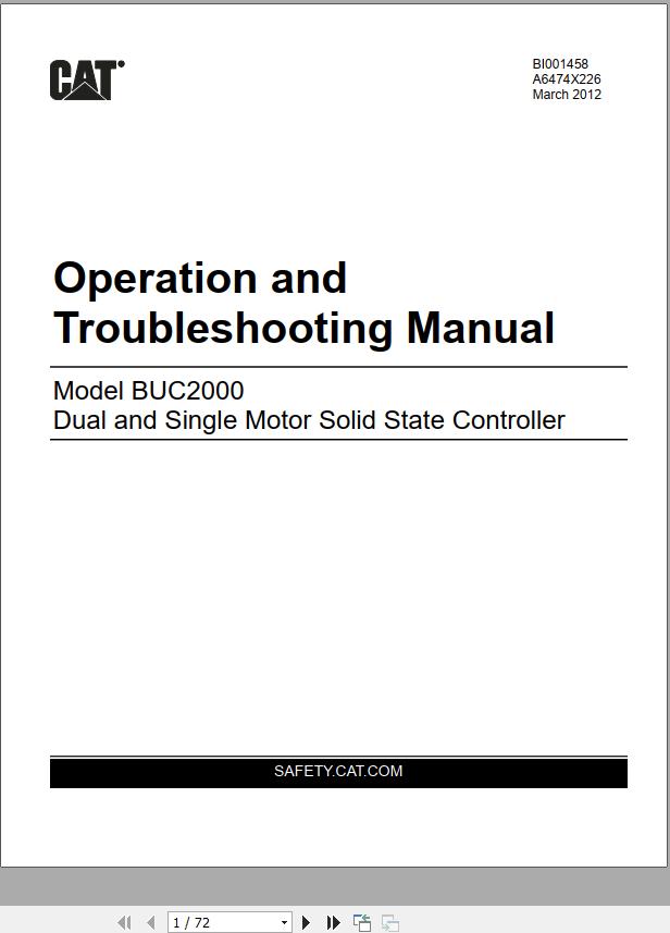 CAT Roof Support Carrier SU488 SU488 L SU488 DM SH650 Operation and Troubleshooting Manual BI001458 1